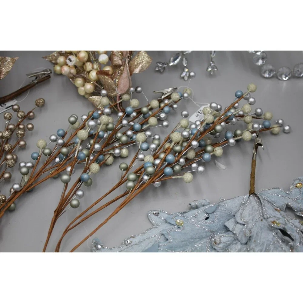 18 Pcs Branches, Flowers, Stems Huge Ornament Lot Vintage-Inspired At Home Magic